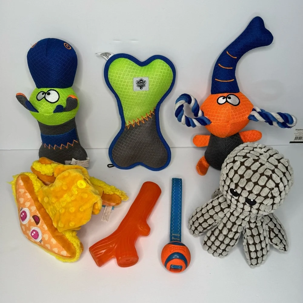 Lot of 7 Dog Toys Squeaky & Colorful Perfect for Large Size Dogs - SANITIZED - Picture 16 of 16